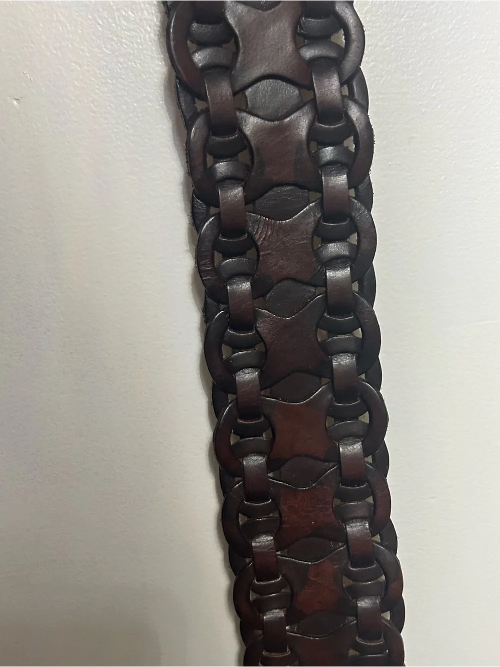 Wide Genuine Leather Interlocking Chain Belt S Equal Hands Allison